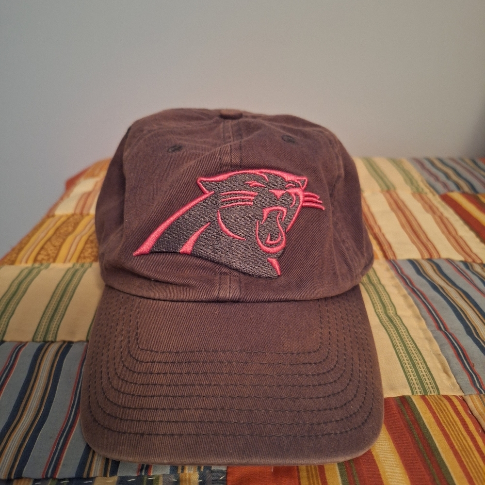 47 Brand Carolina Panthers Women's Grayish Brown And Pink Hat With Snap Closure